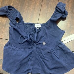 La Hearts Kids Navy Blue Blouse